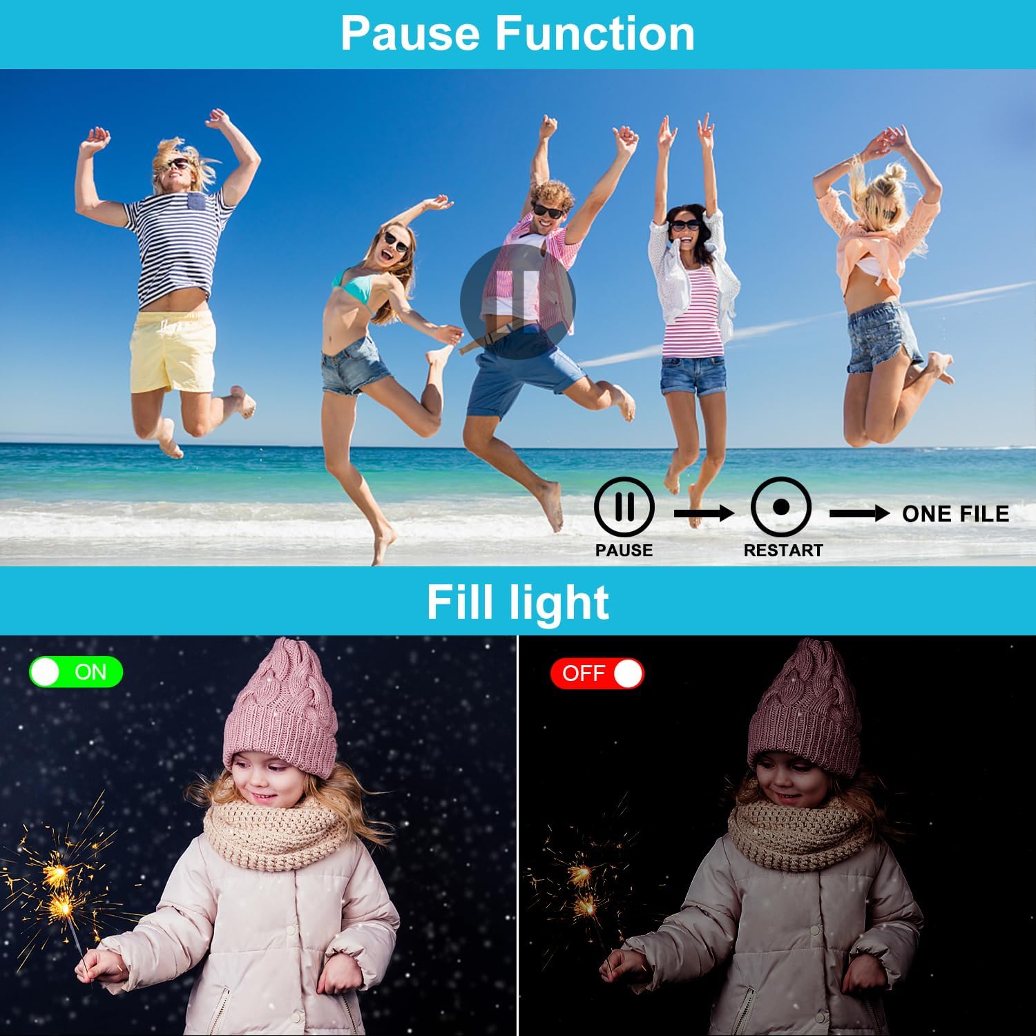 Video Camera Camcorder Ultra HD 4K 48MP Digital Cameras Recorder for YouTube TikTok 3 Inch 270 Degree Rotation Screen 18X Zoom Vlogging Camcorders for Kids,Teens,Students,Beginners,Elders - Image 3