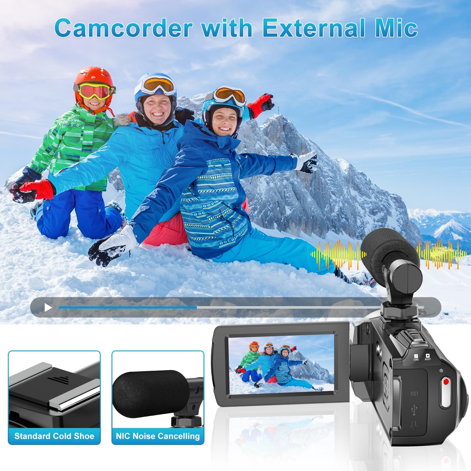 Video Camera Camcorder Ultra HD 4K 48MP Digital Cameras Recorder for YouTube TikTok 3 Inch 270 Degree Rotation Screen 18X Zoom Vlogging Camcorders for Kids,Teens,Students,Beginners,Elders - Image 5