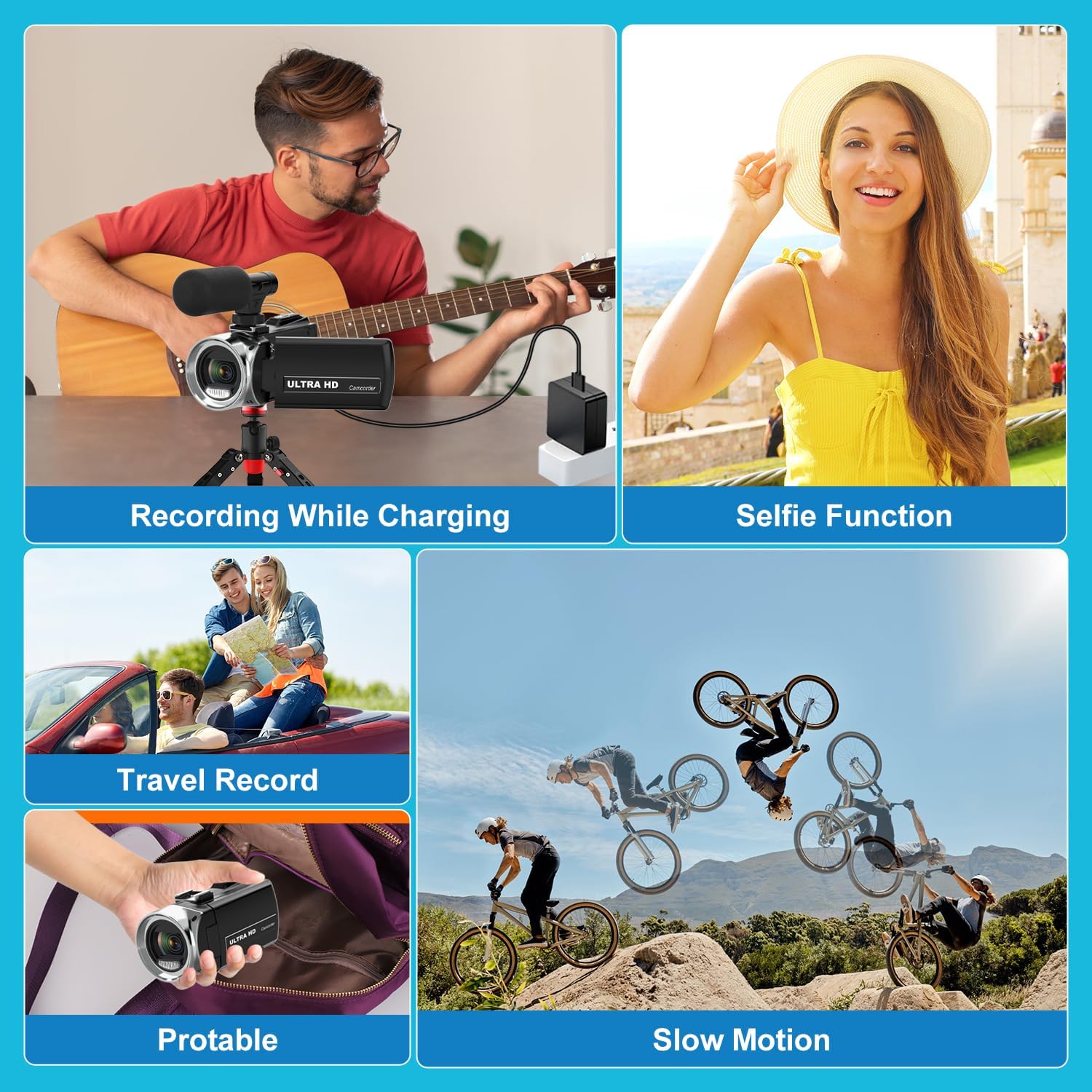 Video Camera Camcorder Ultra HD 4K 48MP Digital Cameras Recorder for YouTube TikTok 3 Inch 270 Degree Rotation Screen 18X Zoom Vlogging Camcorders for Kids,Teens,Students,Beginners,Elders - Image 6