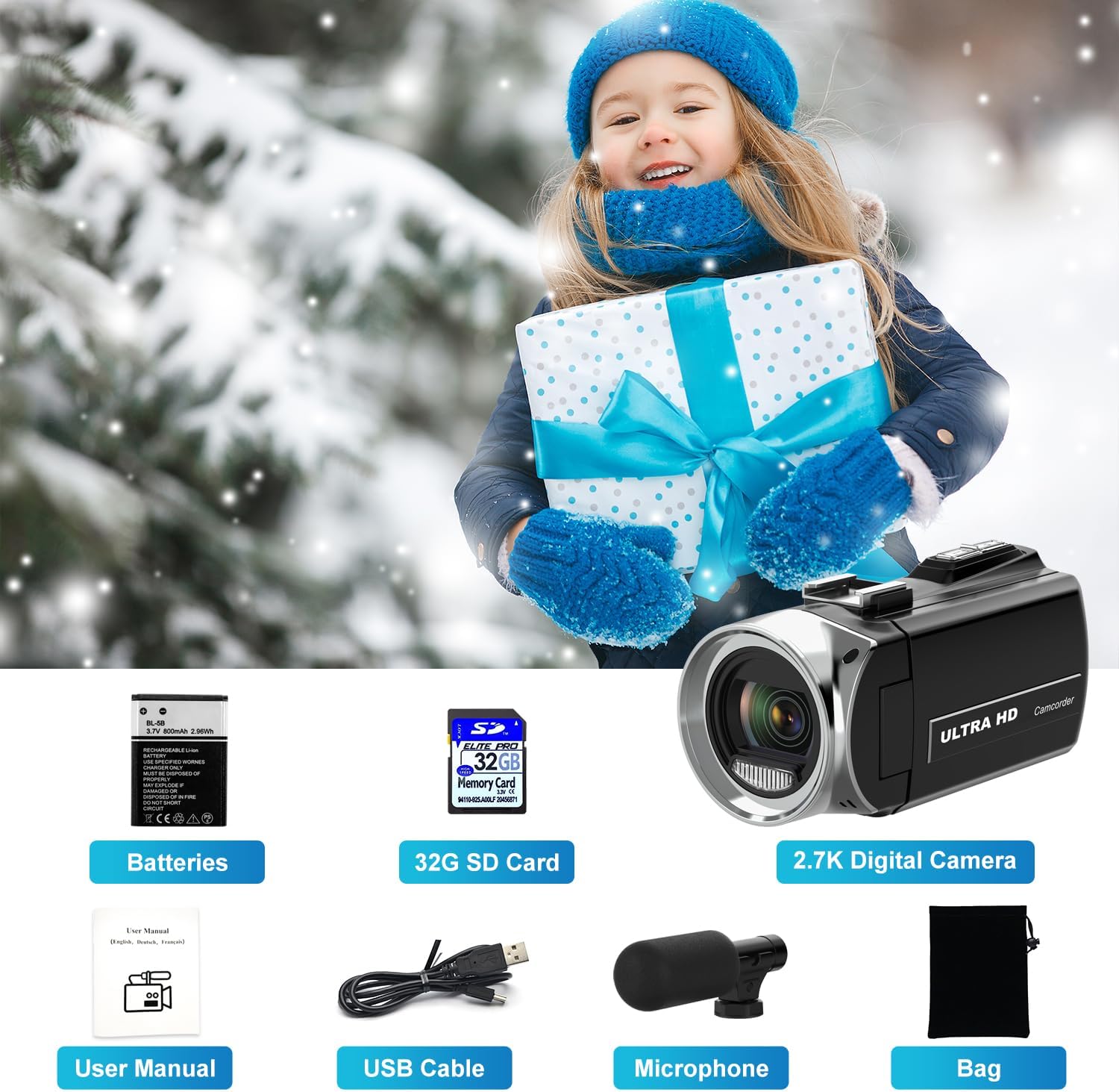 Video Camera Camcorder Ultra HD 4K 48MP Digital Cameras Recorder for YouTube TikTok 3 Inch 270 Degree Rotation Screen 18X Zoom Vlogging Camcorders for Kids,Teens,Students,Beginners,Elders - Image 7